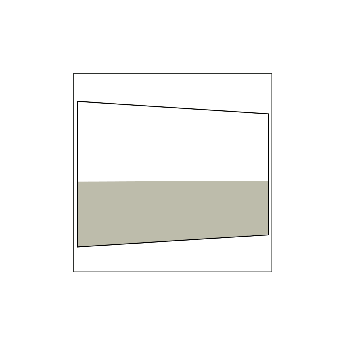 400 cm Seitenwand halb hoch 95 cm incl. Stange hellgrau...