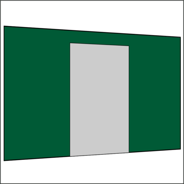 400 cm Seitenwand mit Türe (mittig)  grün PMS 7728 C