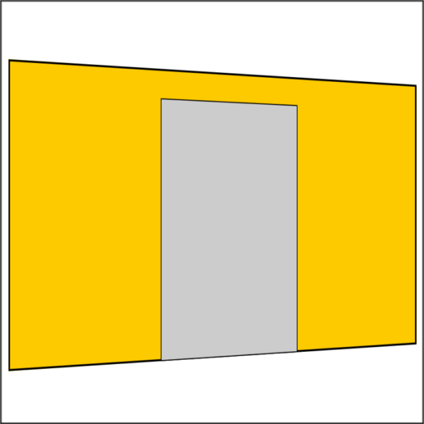 400 cm Seitenwand mit Türe (mittig)  gelb PMS 116 C