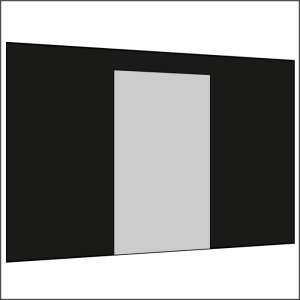 400 cm Seitenwand mit Türe (mittig)  schwarz
