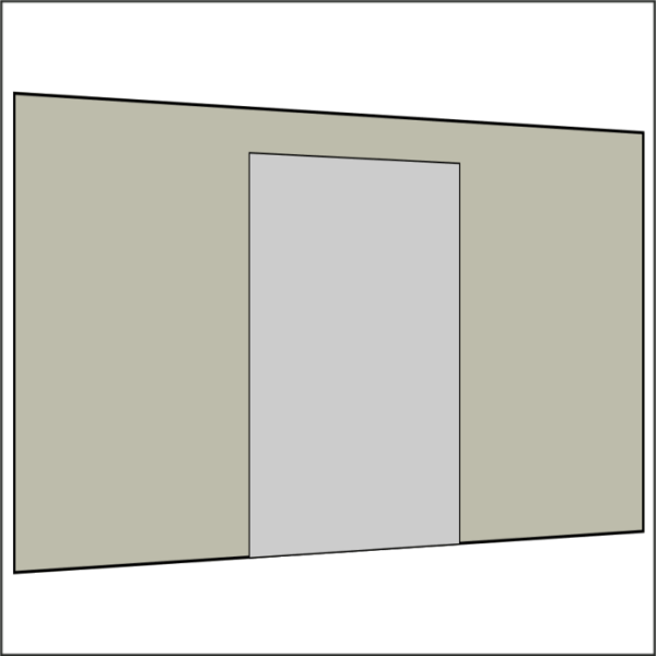 400 cm Seitenwand mit Türe (mittig)  hellgrau PMS 3 C
