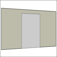 400 cm Seitenwand mit Türe (mittig)  hellgrau PMS 3 C