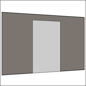 400 cm Seitenwand mit Türe (mittig)  dunkelgrau PMS 9 C
