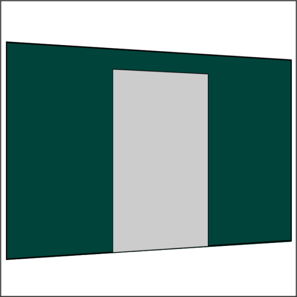 400 cm Seitenwand mit Türe (mittig)  dunkelgrün PMS 3305 C