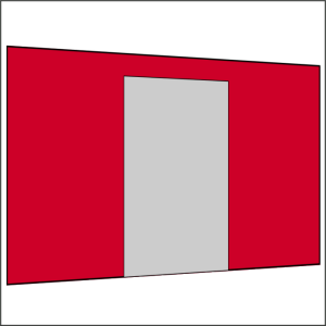 400 cm Seitenwand mit Türe (mittig)  s-rot PMS 186 C