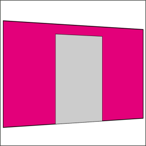 400 cm Seitenwand mit Türe (mittig)  pink PMS 7424 C