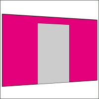 400 cm Seitenwand mit Türe (mittig)  pink PMS 7424 C