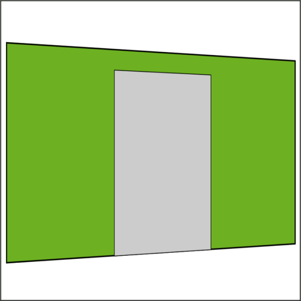 400 cm Seitenwand mit Türe (mittig)  apfelgrün PMS 362 C