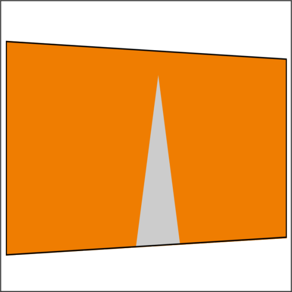 400 cm Seitenwand mit Mittelreißverschluss orange PMS 716 C