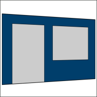 400 cm Seitenwand mit Türe (links) + Großfenster marineblau PMS 540 C