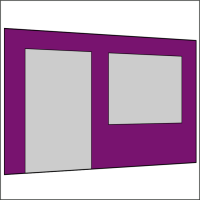 400 cm Seitenwand mit Türe (links) + Großfenster lila PMS 255 C