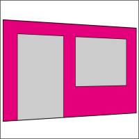 400 cm Seitenwand mit Türe (links) + Großfenster pink PMS 7424 C