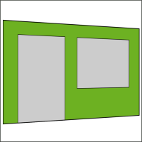 400 cm Seitenwand mit Türe (links) + Großfenster  apfelgrün PMS 362 C