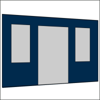 400 cm Seitenwand mit Türe (mittig) + Großfenster dunkelblau PMS 295 C