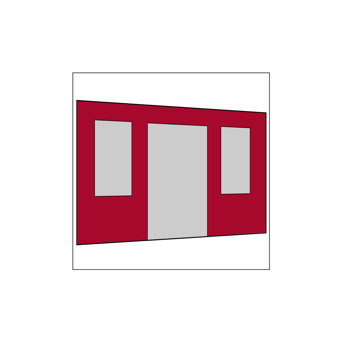 400 cm Seitenwand mit Türe (mittig) +...