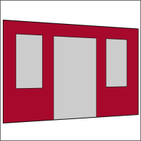 400 cm Seitenwand mit Türe (mittig) + Großfenster rot PMS 207 C