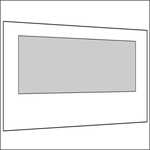 400 cm Seitenwand mit Großfenster weiß