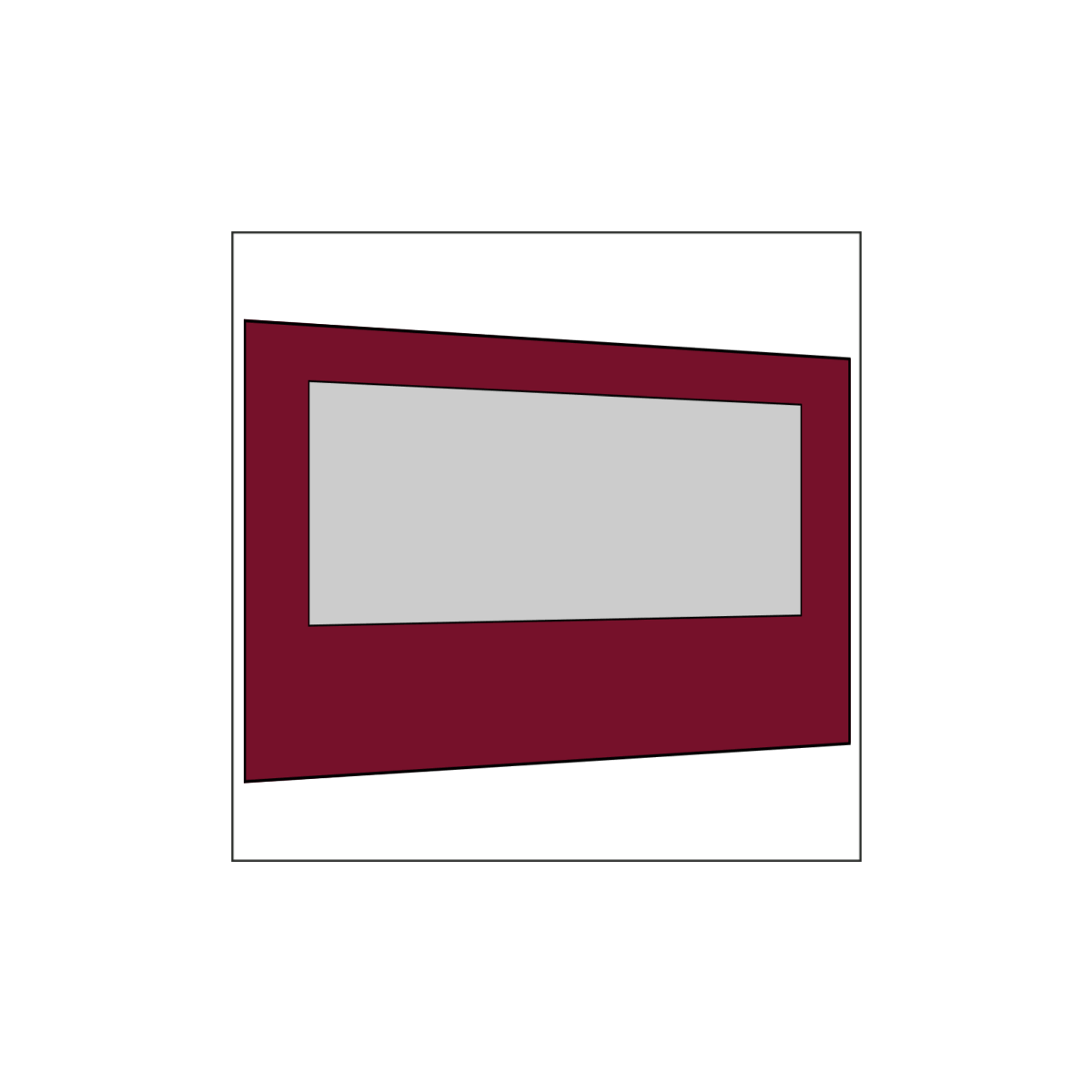 400 cm Seitenwand mit Großfenster bordeaux PMS 1955 C