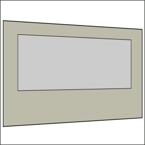 400 cm Seitenwand mit Großfenster hellgrau PMS 3 C