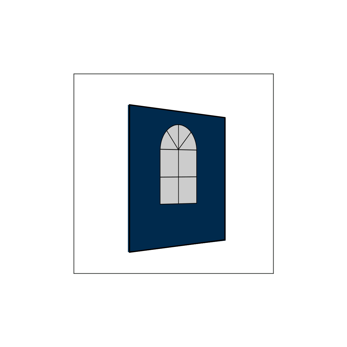 200 cm Seitenwand mit 1 Sprossenfenster