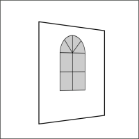 200 cm Seitenwand mit 1 Sprossenfenster weiß