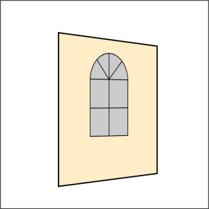 200 cm Seitenwand mit 1 Sprossenfenster sand PMS 7501 C