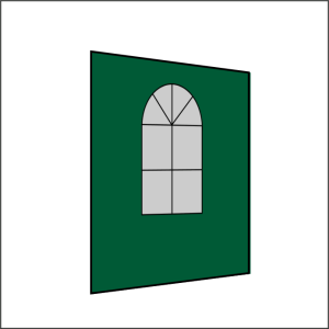 200 cm Seitenwand mit 1 Sprossenfenster grün PMS 7728 C
