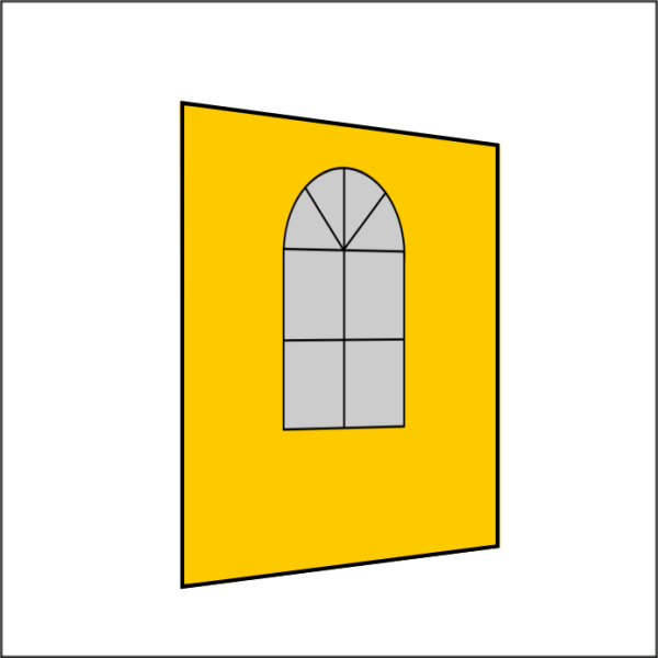 200 cm Seitenwand mit 1 Sprossenfenster gelb PMS 116 C