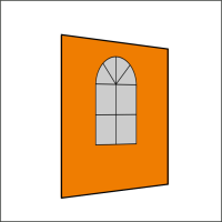 200 cm Seitenwand mit 1 Sprossenfenster orange PMS 716 C