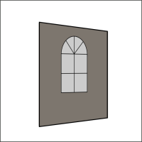 200 cm Seitenwand mit 1 Sprossenfenster dunkelgrau PMS 9 C