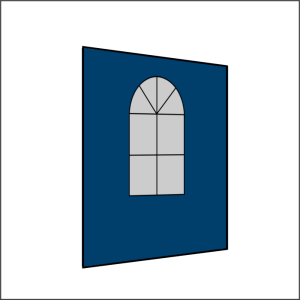 200 cm Seitenwand mit 1 Sprossenfenster marineblau PMS 540 C
