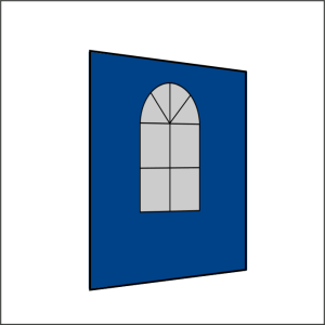 200 cm Seitenwand mit 1 Sprossenfenster königsblau...