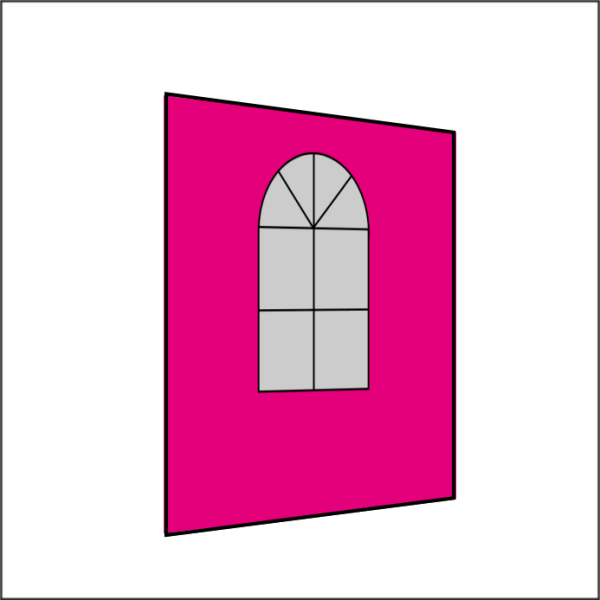 200 cm Seitenwand mit 1 Sprossenfenster pink PMS 7424 C