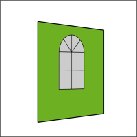 200 cm Seitenwand mit 1 Sprossenfenster apfelgrün PMS 362 C
