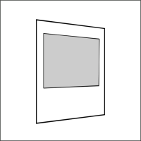 200 cm Seitenwand mit Großfenster weiß