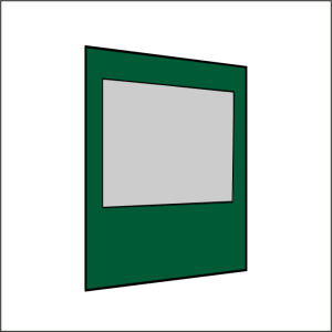 200 cm Seitenwand mit Großfenster grün PMS 7728 C