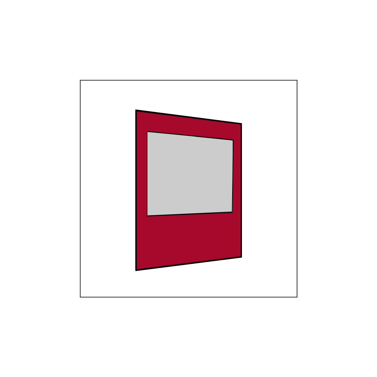 200 cm Seitenwand mit Großfenster rot PMS 207 C
