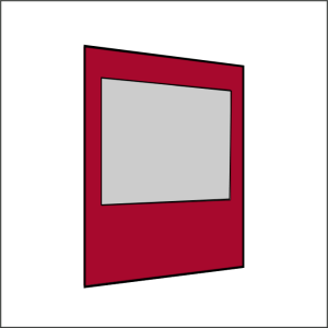 200 cm Seitenwand mit Großfenster rot PMS 207 C