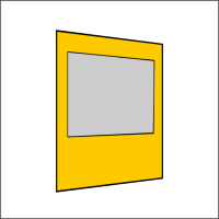 200 cm Seitenwand mit Großfenster gelb PMS 116 C