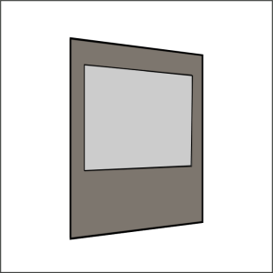 200 cm Seitenwand mit Großfenster dunkelgrau PMS 9 C