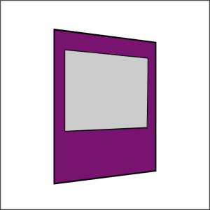 200 cm Seitenwand mit Großfenster lila PMS 255 C