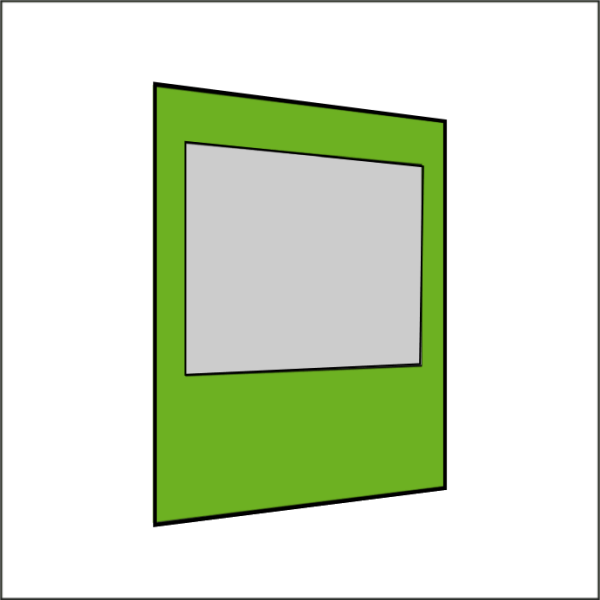 200 cm Seitenwand mit Großfenster apfelgrün PMS 362 C
