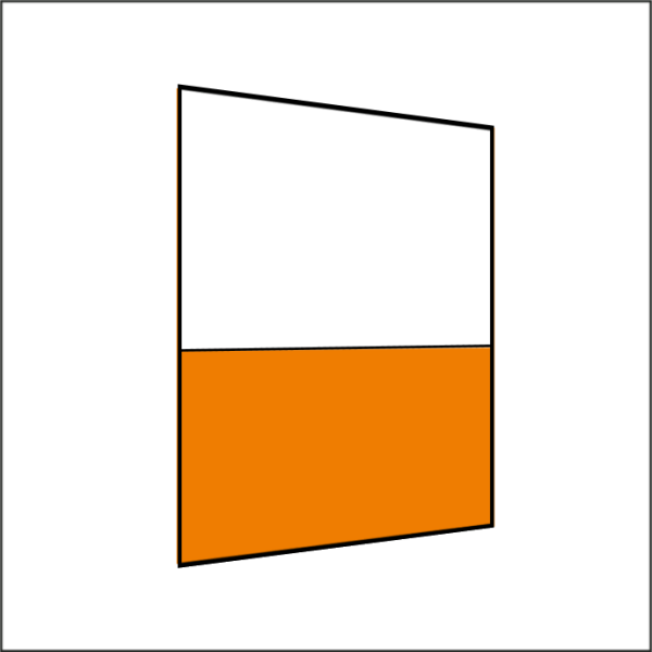200 cm Seitenwand halb hoch 95 cm incl. Stange orange PMS 716 C