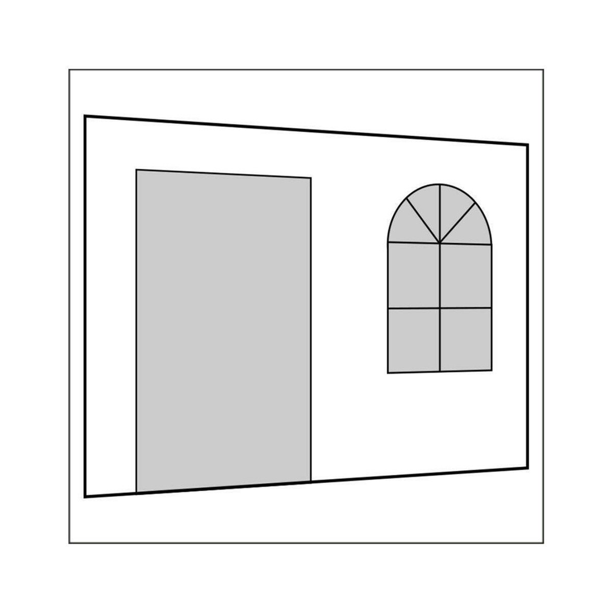 300 cm Seitenwand mit Sprossenfenster und Tür (links)