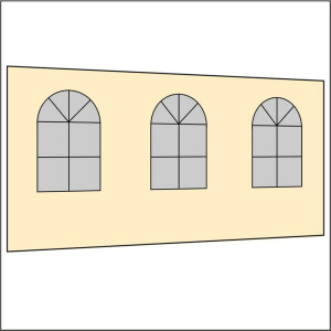 450 cm Seitenwand mit 3 Sprossenfenster