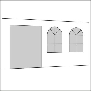 450 cm Seitenwand mit Türe (links) + Sprossenfenster