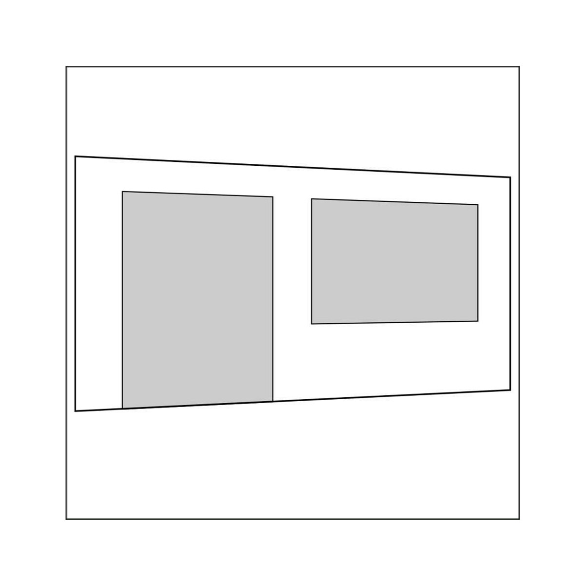 450 cm Seitenwand mit Türe (links) + Großfenster