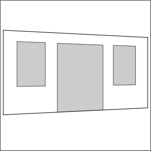 450 cm Seitenwand mit Türe (mittig) + Großfenster