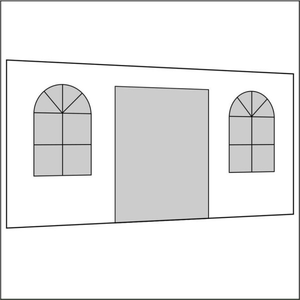 450 cm Seitenwand mit Türe (mittig) + Sprossenfenster