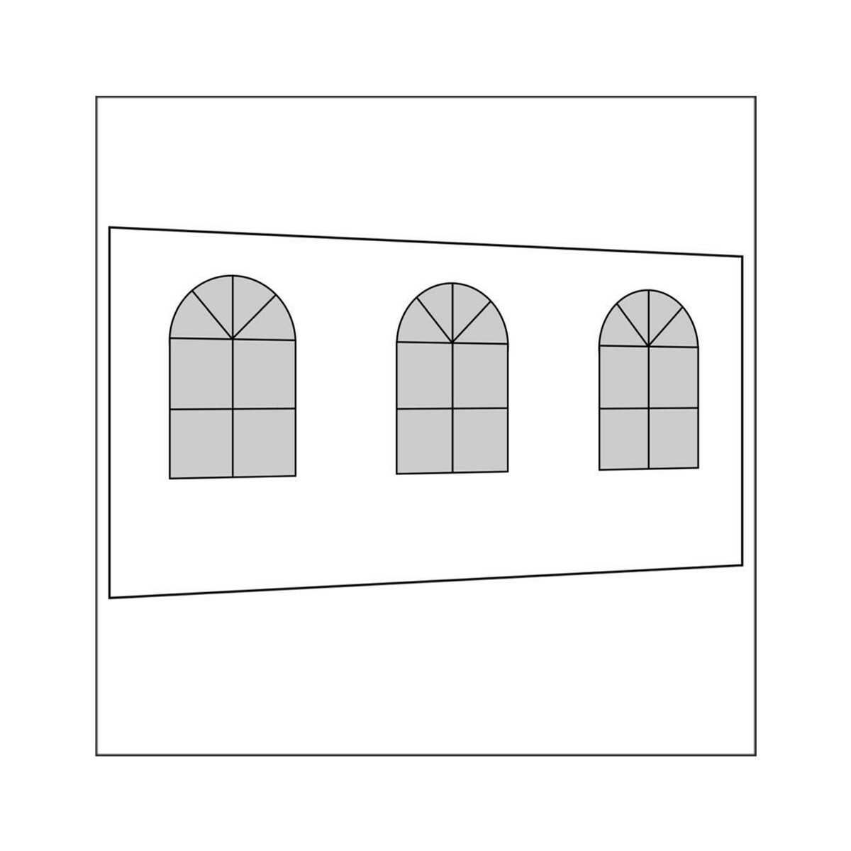 450 cm Seitenwand mit 3 Sprossenfenster weiß